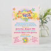 70s Theme Groovy Flower Power 50th Birthday Party Kaart (Staand voorkant)