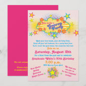 70s Theme Groovy Flower Power 50th Birthday Party Kaart (Voorkant / Achterkant)