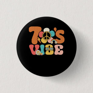 70s Vibe 70s Costume Peace Groovy Hippie 70's hen Ronde Button 3,2 Cm