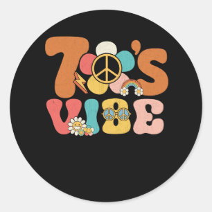 70s Vibe 70s Costume Peace Groovy Hippie 70's hen Ronde Sticker