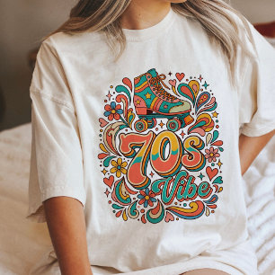70S Vibe Retro Roller Schaats Ontwerp Tri-Blend Shirt