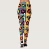 70s Vinyl Record Patroon Retro Leggings (Achterkant)