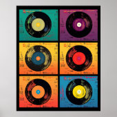 70s Vinyl Record Patroon Retro Poster (Voorkant)