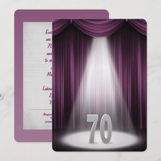 70ste bruiloftsdag kaart (Voorkant / Achterkant)