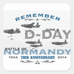 70ste D-Day Luchtslag van Normandië Jubileum Vierkante Sticker