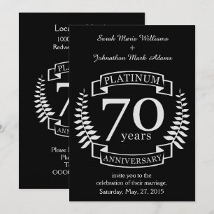 70ste huwelijksjubileum PLATINA Kaart