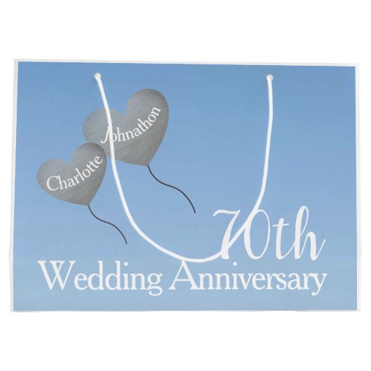 70ste platina bruiloft hartballonnen groot cadeauzakje (Achterkant)