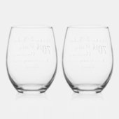 70ste platina bruiloft Jubileum handtekening Wijnglas Zonder Voet (Achterkant)