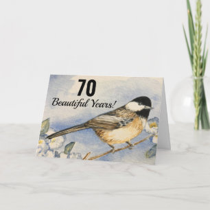 70ste Schoon Jaar Verjaardag Mees Waterverf Kaart