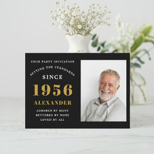 70ste verjaardag 1956 gepersonaliseerde zwart goud kaart