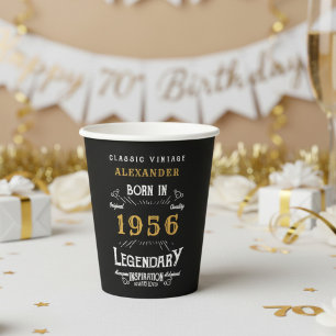 70ste verjaardag 1956 Legendarische Retro Papieren Bekers