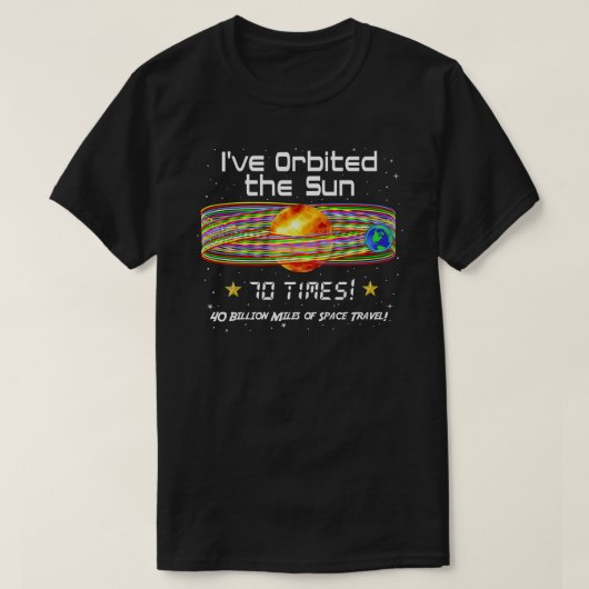 70ste verjaardag! 70e baan van de zon! T-shirt (Design voorkant)