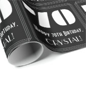 70ste verjaardag: Art Deco Geïnspireerde look "70" Cadeaupapier (Rol Hoek)
