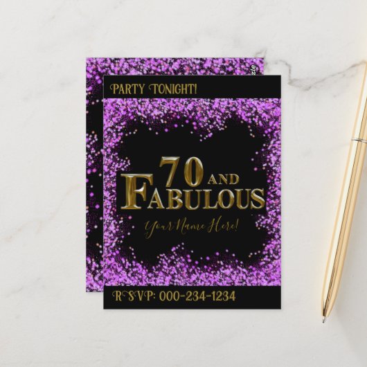 70ste verjaardag  briefkaart (Voorkant / Achterkant in situ)