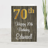 70ste verjaardag: Elegante namaak goud uitzicht #, Kaart (Voorkant)