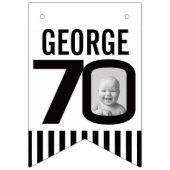 70ste verjaardag foto zwart wit vlaggetjes (Eerste vlag)