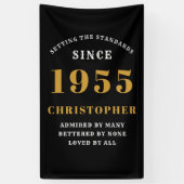 70ste verjaardag Geboren 1955 Naam toevoegen Zwart Spandoek (Verticaal)