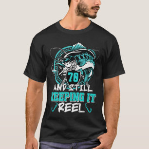 70ste verjaardag Gevist Grappig 70 Nog steeds houd T-shirt