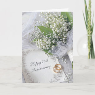 70ste verjaardag Lelietje-van-dalen Boeket Kaart