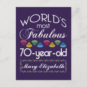 70ste Verjaardag Meest Fabulous Kleurrijke Pareltj Briefkaart