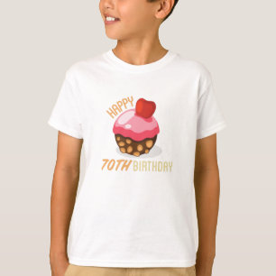 70ste verjaardag met chocoladetaart t-shirt