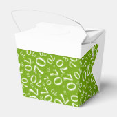 70ste Verjaardag Party Groen/Wit Getal Patroon Bedankdoosjes (Achterkant)