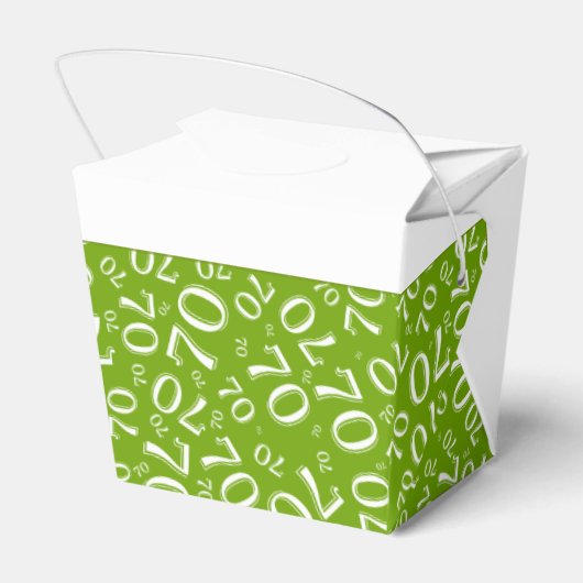 70ste Verjaardag Party Groen/Wit Getal Patroon Bedankdoosjes (Achterkant)