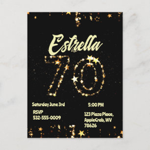 70ste verjaardag senioren digitale elegante feestj briefkaart