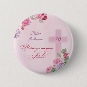 70ste verjaardag van religieus leven Katholieke no Ronde Button 5,7 Cm