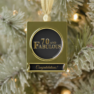 70ste verjaardag verguld banner ornament