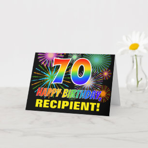 70ste verjaardag: Vet, Plezier, Vuurwerk, Regenboo Kaart