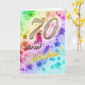 70ste verjaardag voor iemand Fabulous Kaart (Gele Bloem)