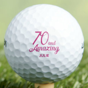 70ste verjaardag Vriendschapsgeschenk - Roze 70 en Golfballen