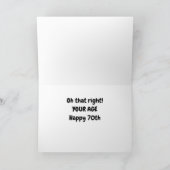 *70ste VERJAARDAG WENSEN* WAT IS ER? JOUW LEEFTIJD Kaart (Binnen)