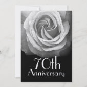 70ste verjaardag Zilver Wit Roos Metaal Kaart (Voorkant)