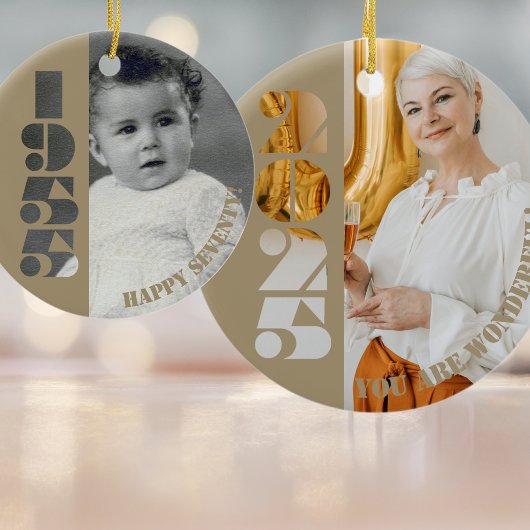 70ste verjaardagscadeau Geboren in 1955 cadeau Orn Keramisch Ornament