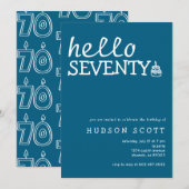 70ste verjaardagsfeest Mannen Hallo Kaart (Voorkant / Achterkant)