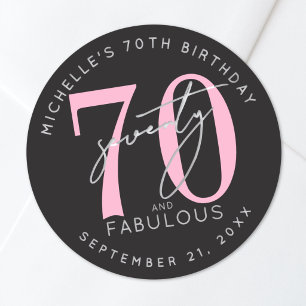 70ste verjaardagsfeestje ronde sticker