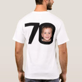 70ste verjaardagsmono bekijk 70 aangepaste foto en t-shirt (Achterkant)
