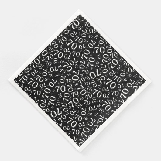 70th Age Random Number Pattern Black/White Servet (Hoek)