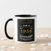 70th Birthday 1956 Legend Retro Black Personalized Mok