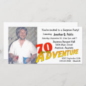 70th Birthday Adventure Party Photo Invitation (Voorkant / Achterkant)