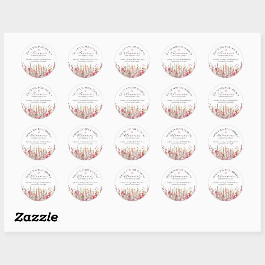 70th Birthday August Birth Flower Custom Favor Ronde Sticker