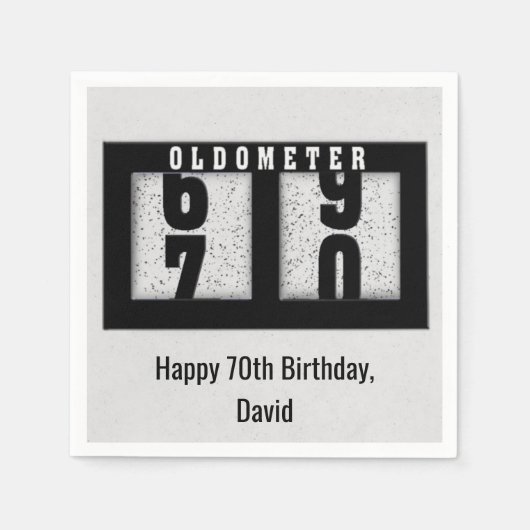 70th Birthday Black Odometer Servet (Voorkant)