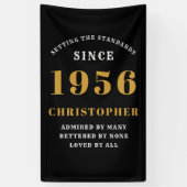 70th Birthday Born 1956 Add Name Black Gold Spandoek (Verticaal)