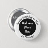 70th Birthday Custom Photo Template Pin Button (Voorkant /achterkant)