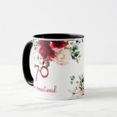70th Birthday Floral Mug (Devant gauche)