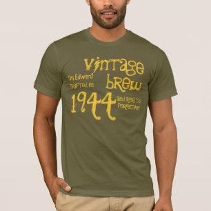 70th Birthday Gift 1944  Brew Brown Gold v9 T-shirt
