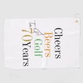 70th Birthday Golf Cheers and Beers Golfhanddoek (Horizontaal)