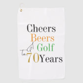 70th Birthday Golf Cheers and Beers Golfhanddoek (Voorkant)